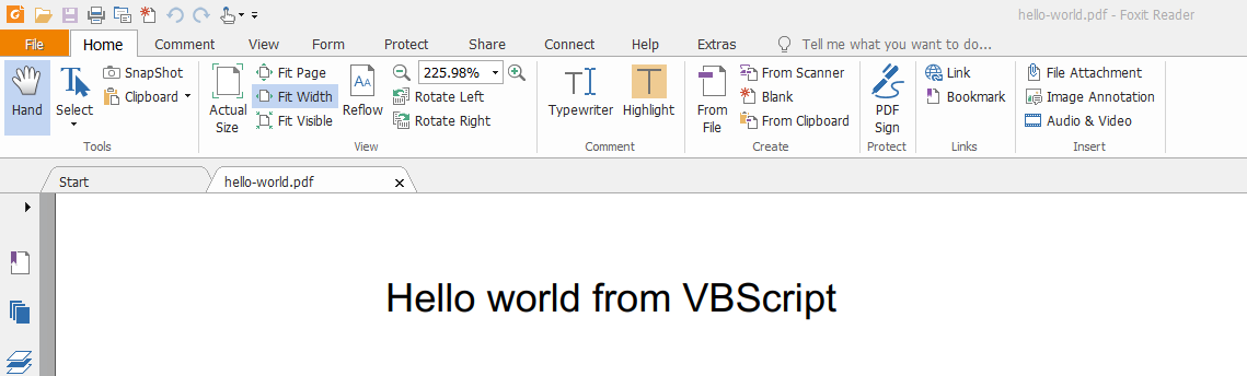Generating the PDF from Visual Basic.